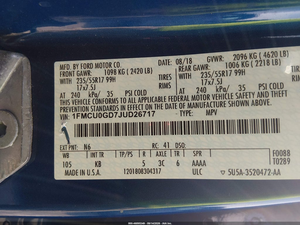 2018 Ford Escape SE photo 9