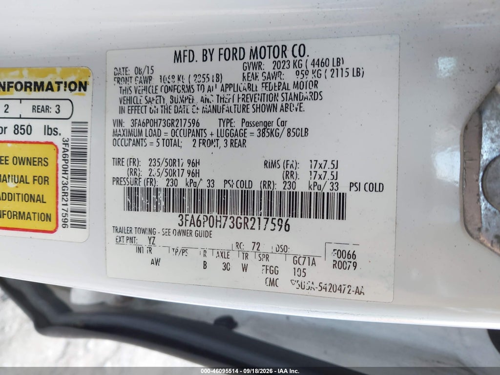 2016 Ford Fusion SE photo 9