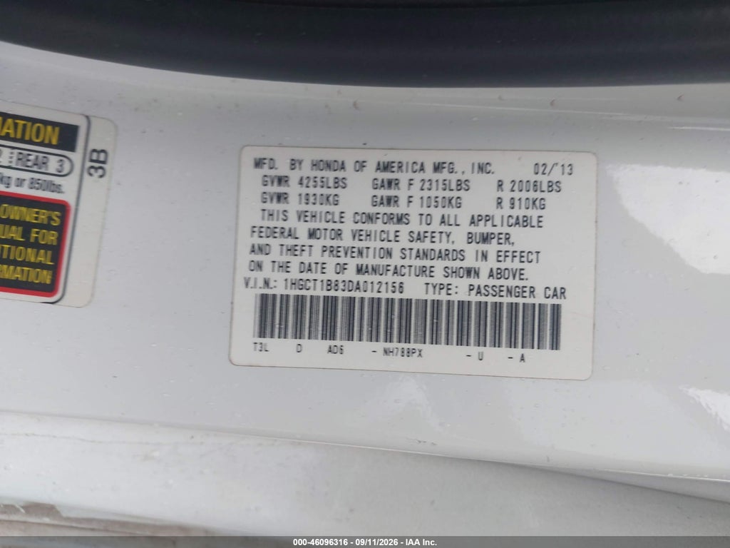 2013 Honda Accord EX-L photo 9
