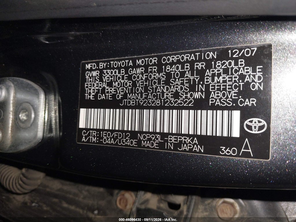 2008 Toyota Yaris photo 9