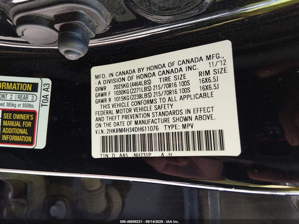2013 Honda CR-V LX photo 9