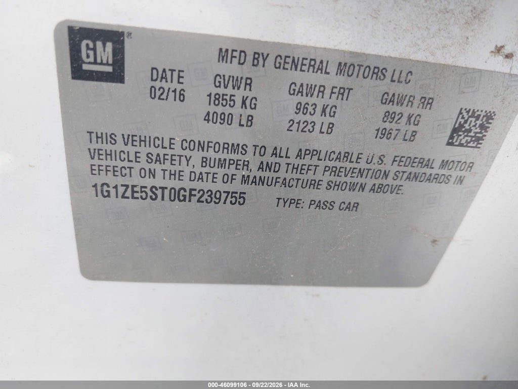 2016 Chevrolet Malibu 1LT photo 9