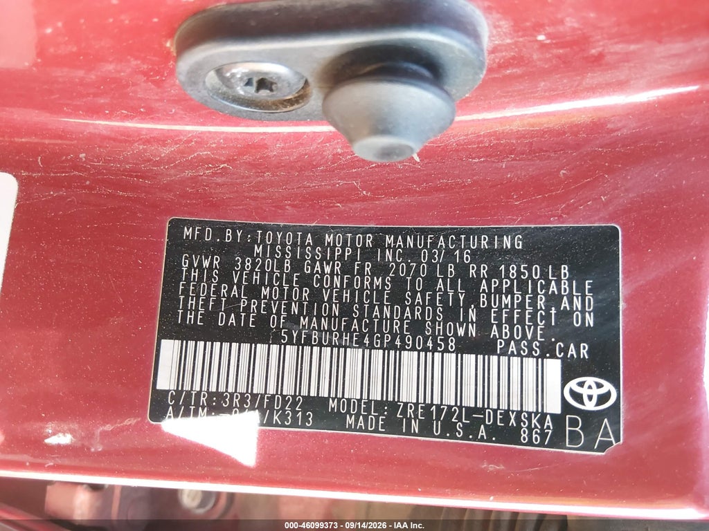2016 Toyota Corolla S Plus photo 9