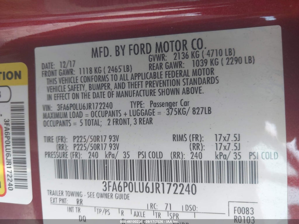 2018 Ford Fusion Hybrid SE photo 9