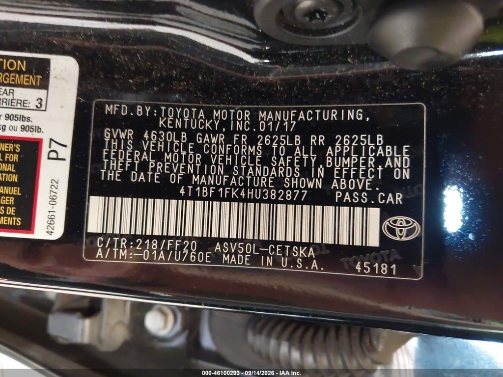 2017 Toyota Camry SE photo 9