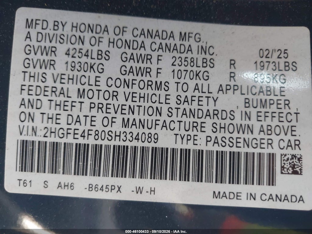 2025 Honda Civic Hybrid Sport/Sport Touring photo 9
