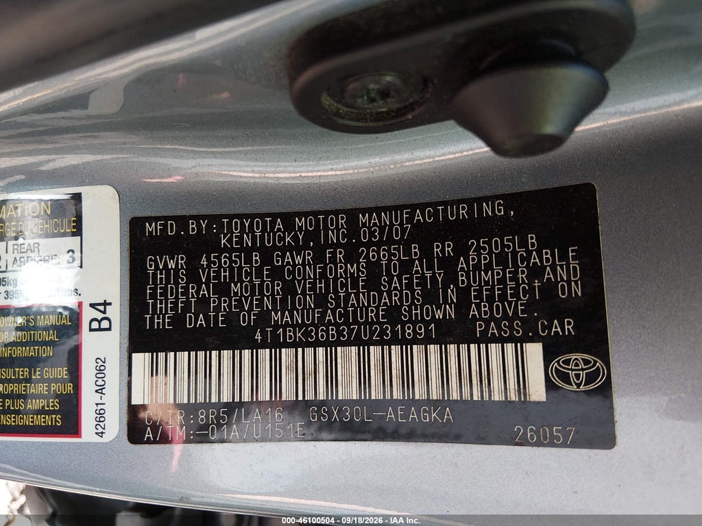 2007 Toyota Avalon XLS photo 9