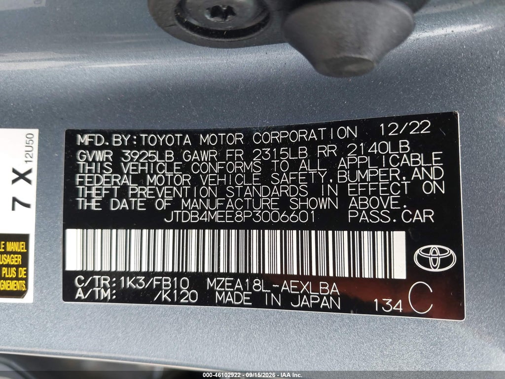 2023 Toyota Corolla LE photo 9