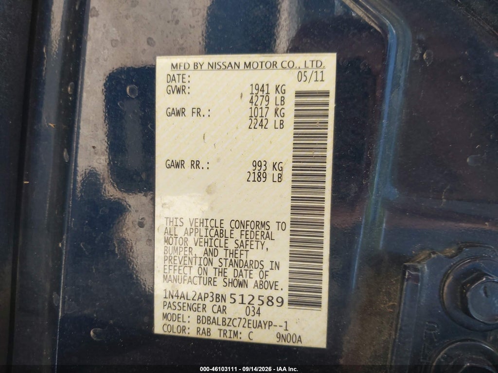 2011 Nissan Altima 2.5 S photo 9