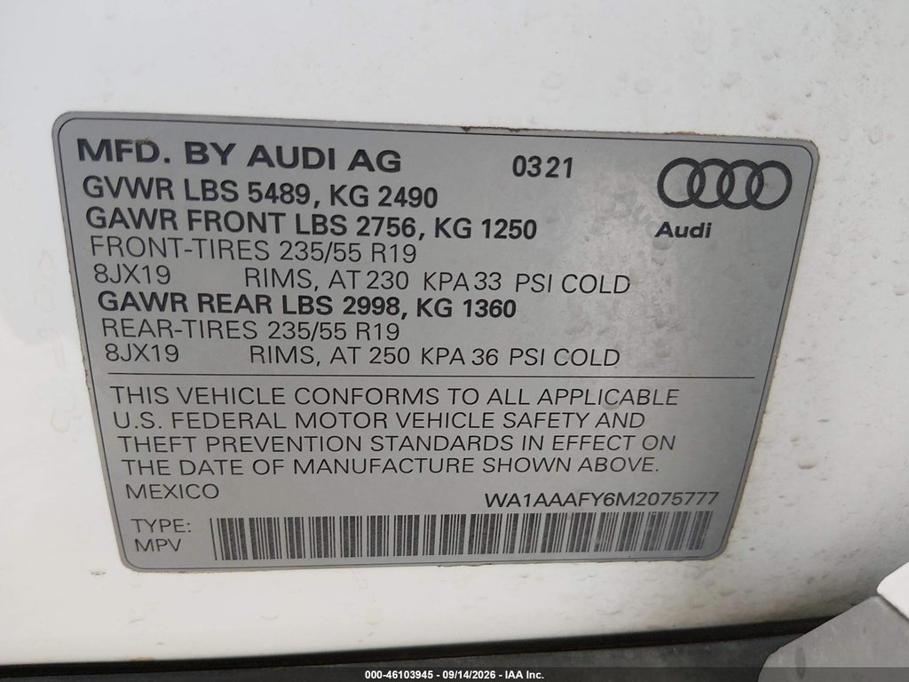 2021 Audi Q5 Premium 45 Tfsi Quattro S Tronic photo 9