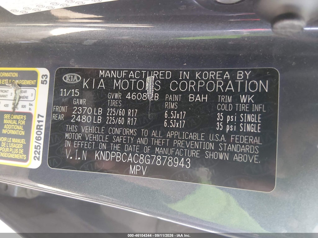 2016 Kia Sportage LX photo 9