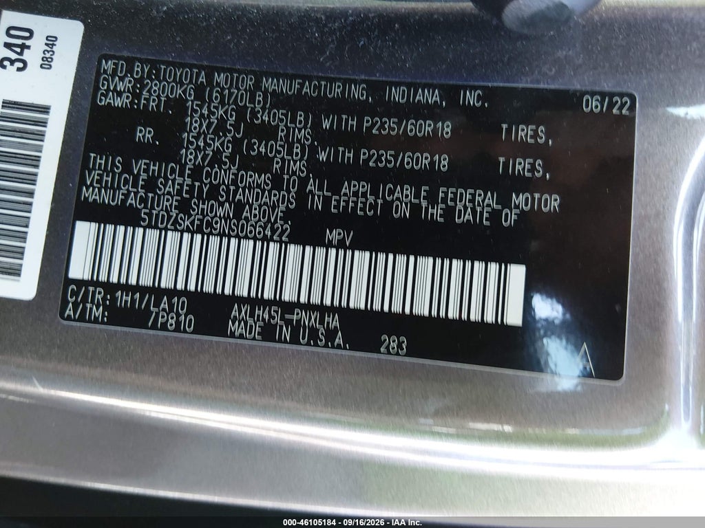 2022 Toyota Sienna Limited photo 9