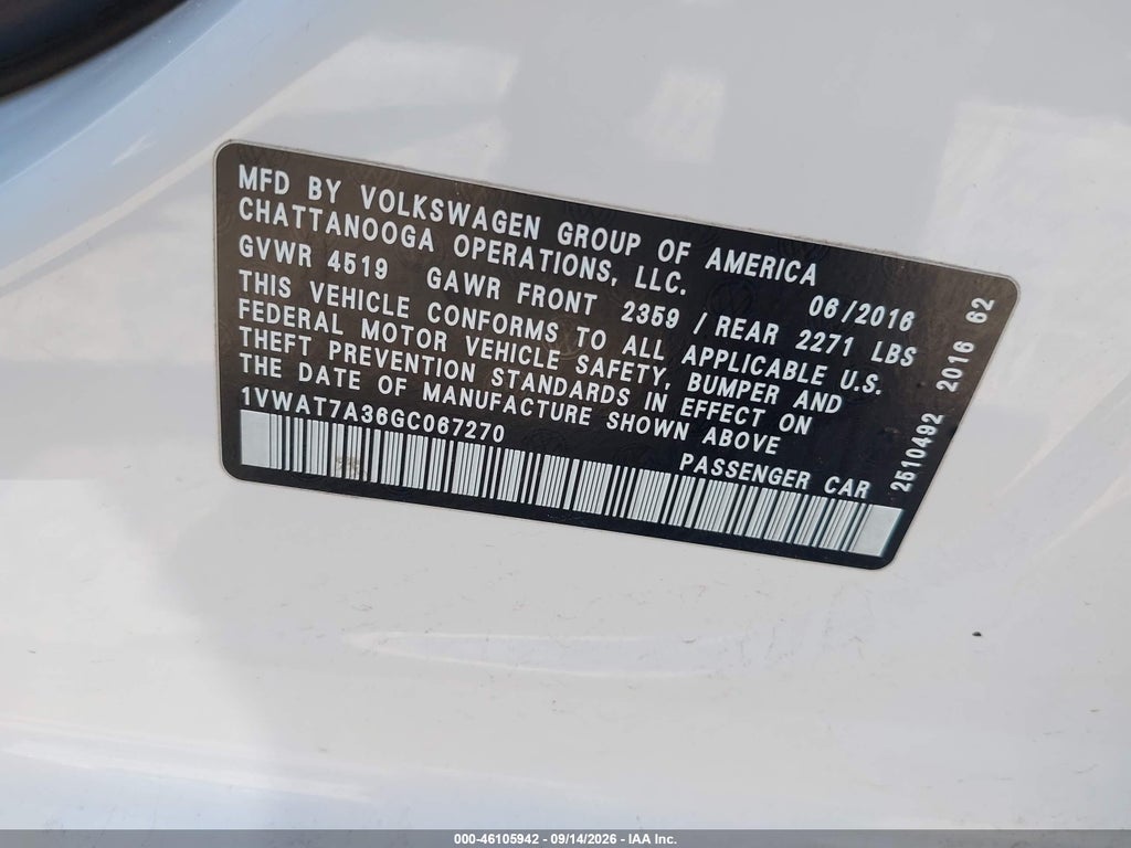 2016 Volkswagen Passat 1.8T R-Line photo 9