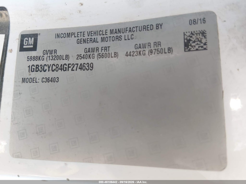 2016 Chevrolet Silverado 3500HD Chassis WT photo 9