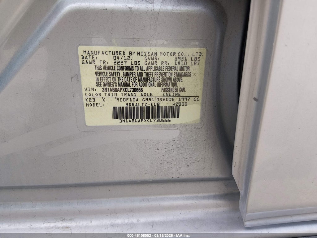 2012 Nissan Sentra 2.0 SR photo 9
