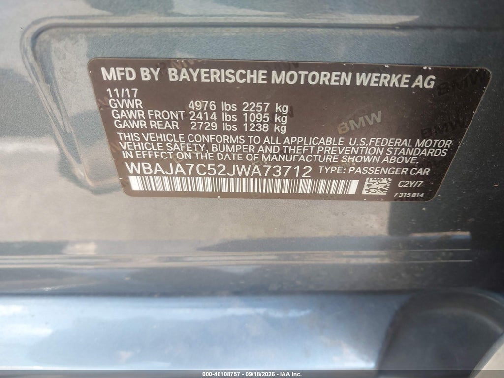 2018 BMW 530I Xdrive photo 9
