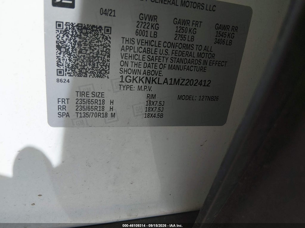 2021 GMC Acadia FWD SLE photo 9