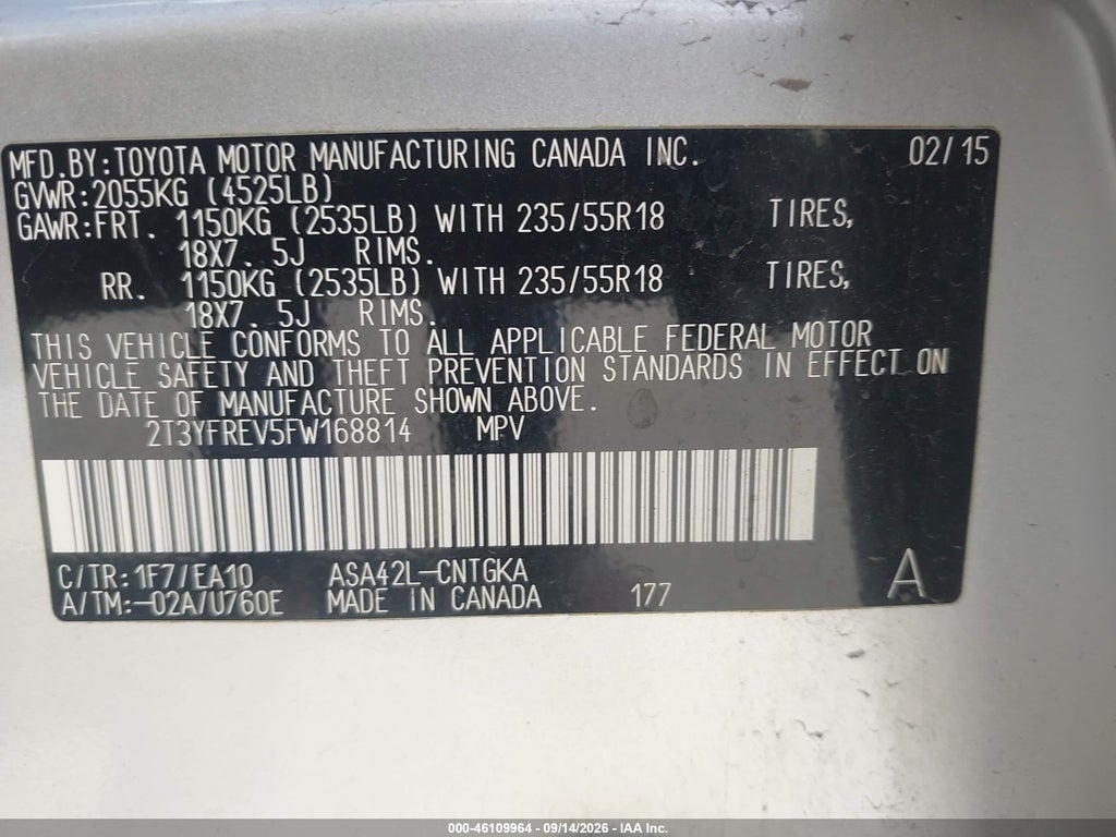 2015 Toyota RAV4 Limited photo 9