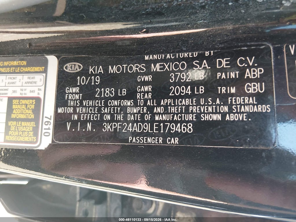2020 Kia Forte LXS photo 9
