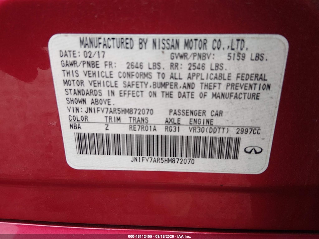 2017 Infiniti Q50 3.0T RED Sport 400 photo 9