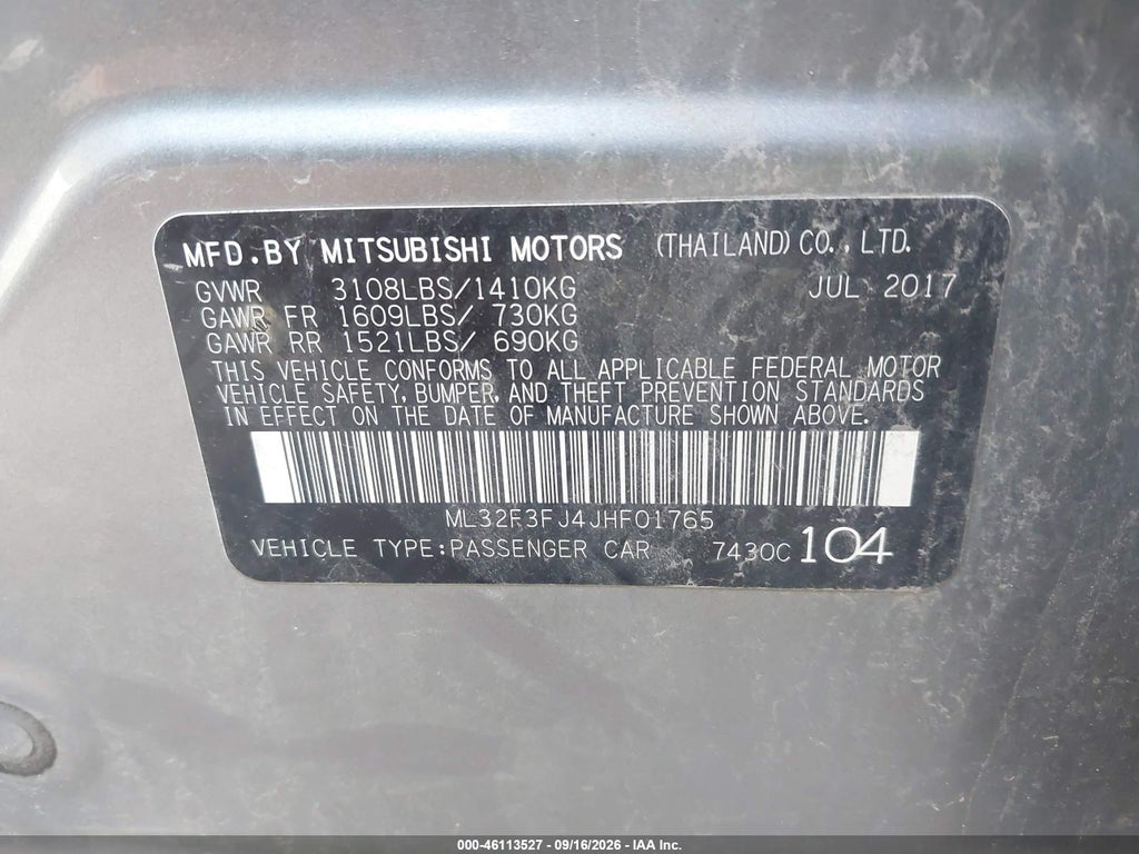 2018 Mitsubishi Mirage G4 ES photo 9