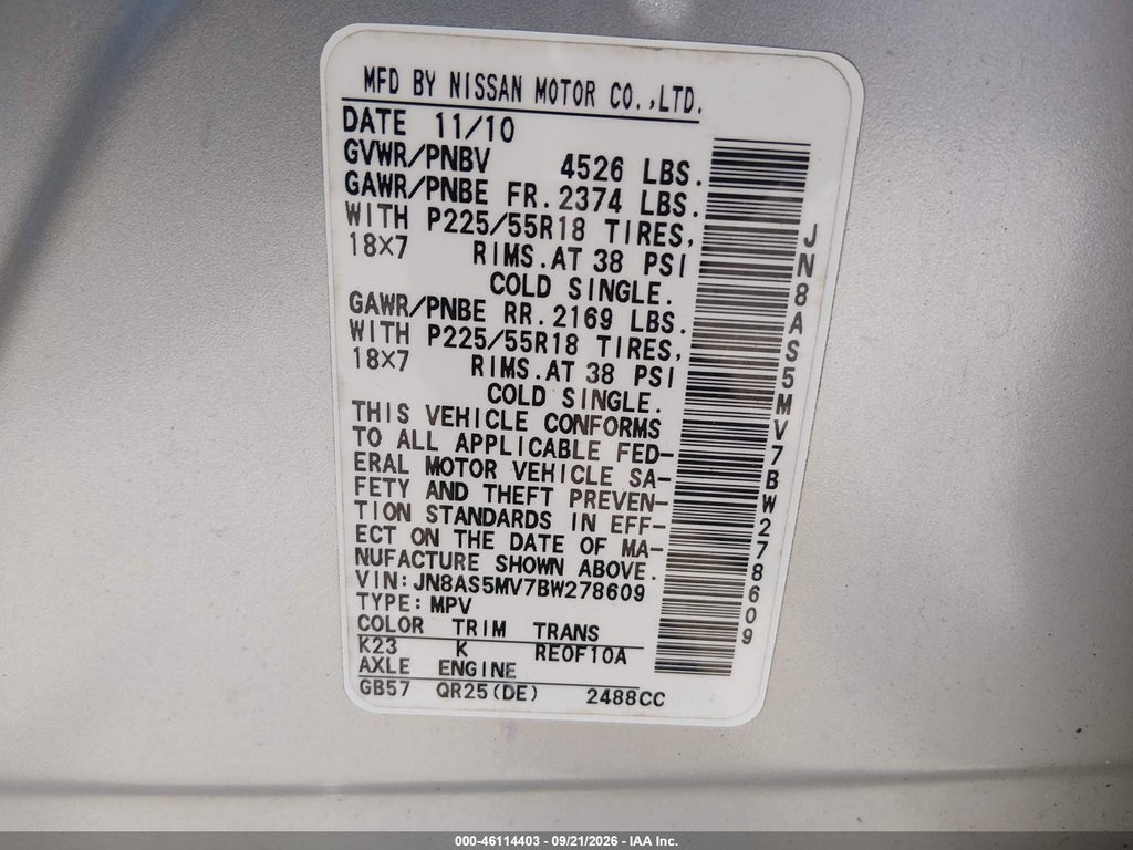 2011 Nissan Rogue SV photo 9