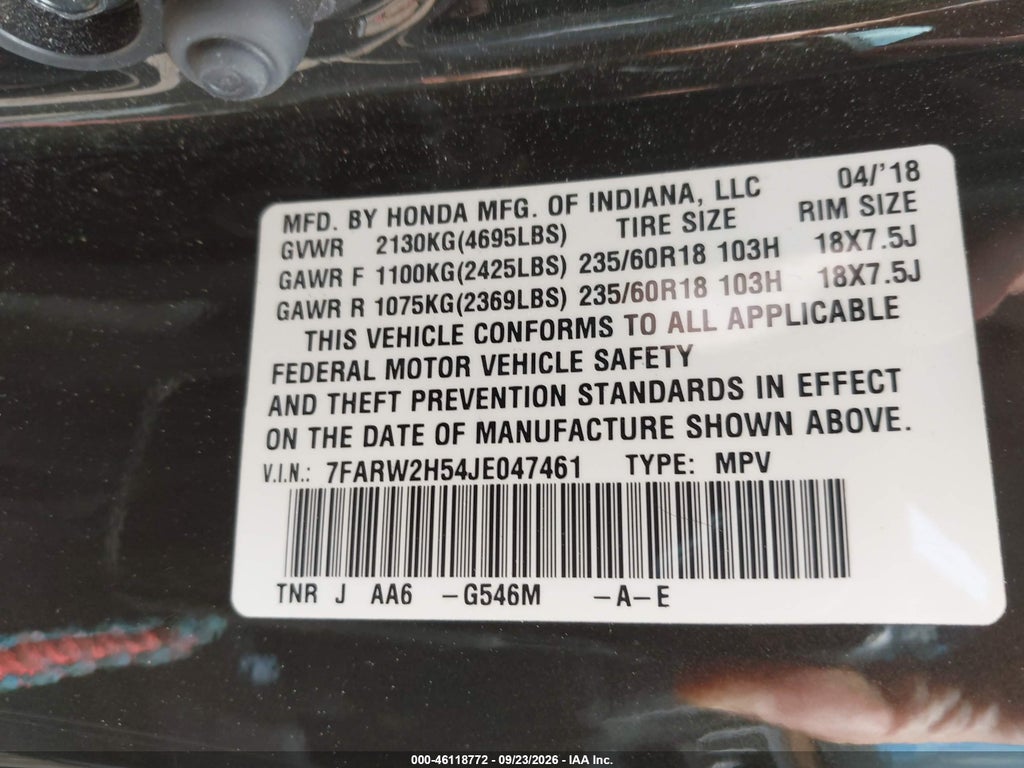2018 Honda CR-V EX photo 9