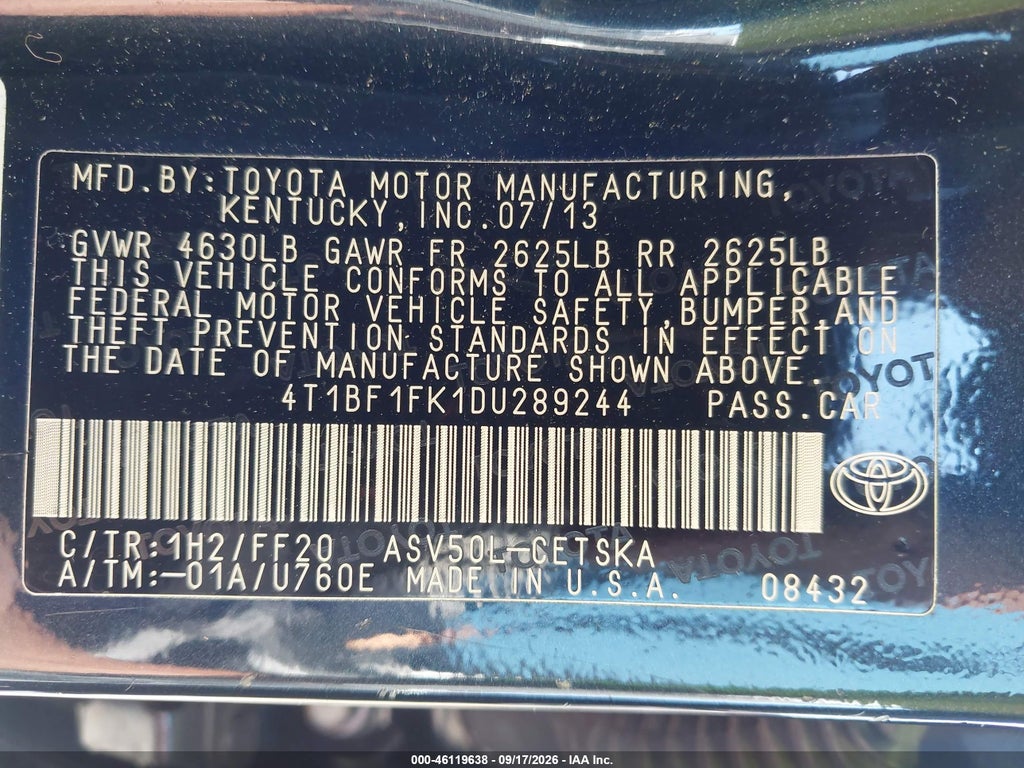 2013 Toyota Camry SE photo 9