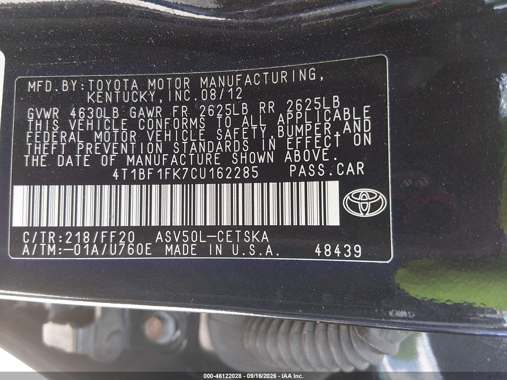 2012 Toyota Camry SE Limited Edition photo 9