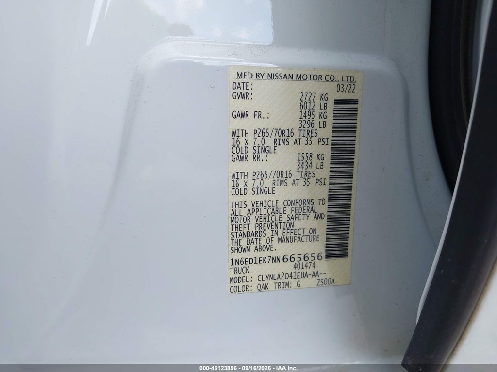 2022 Nissan Frontier S 4X4 photo 9