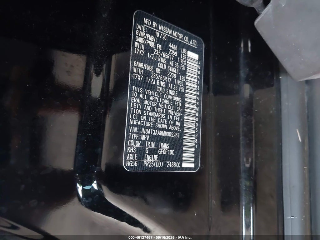 2021 Nissan Rogue S FWD photo 9