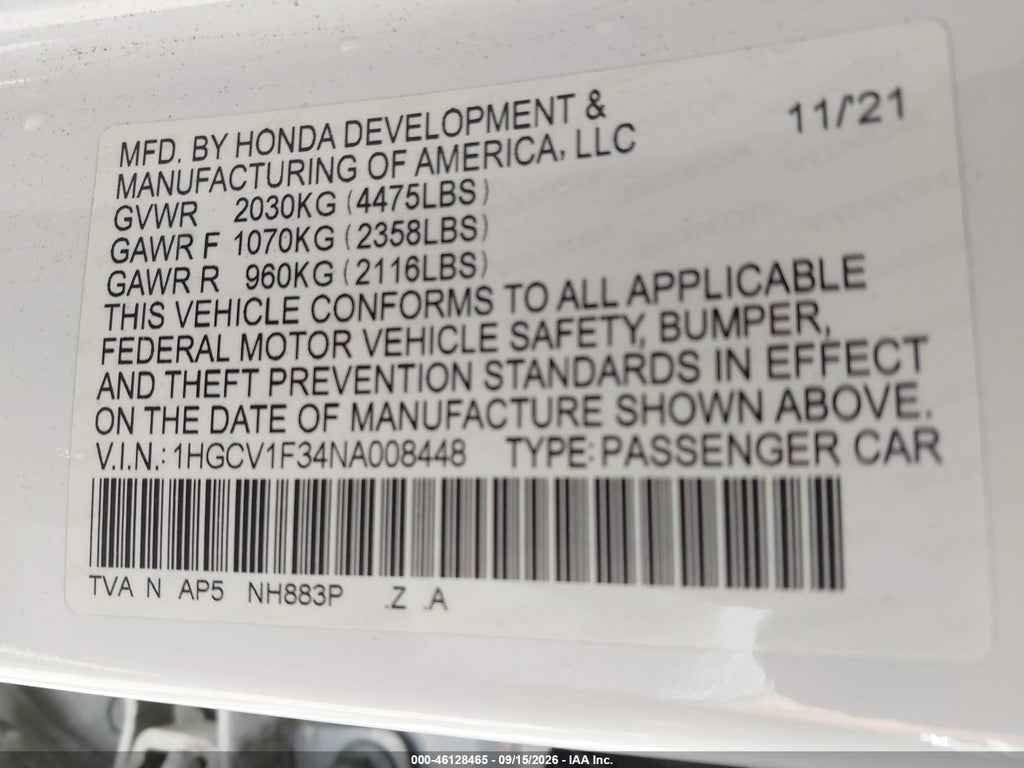 2022 Honda Accord Sport photo 9