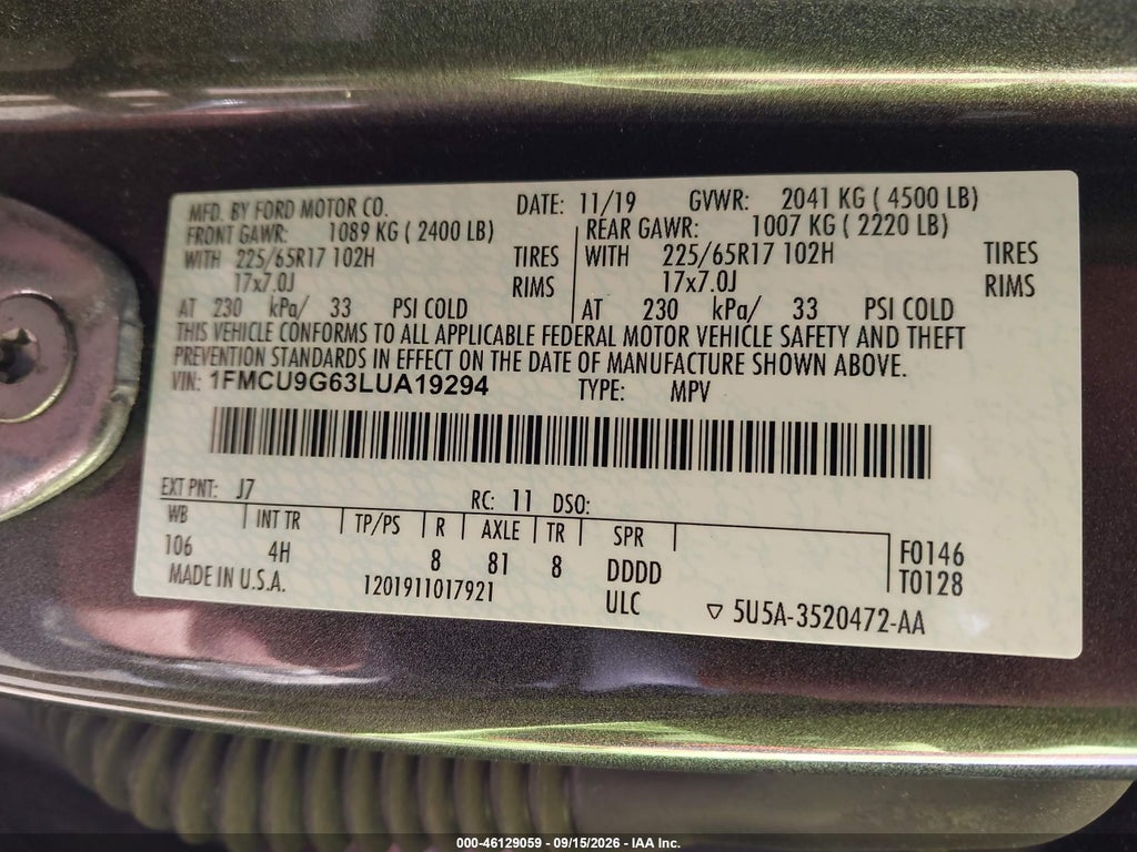 2020 Ford Escape SE photo 9