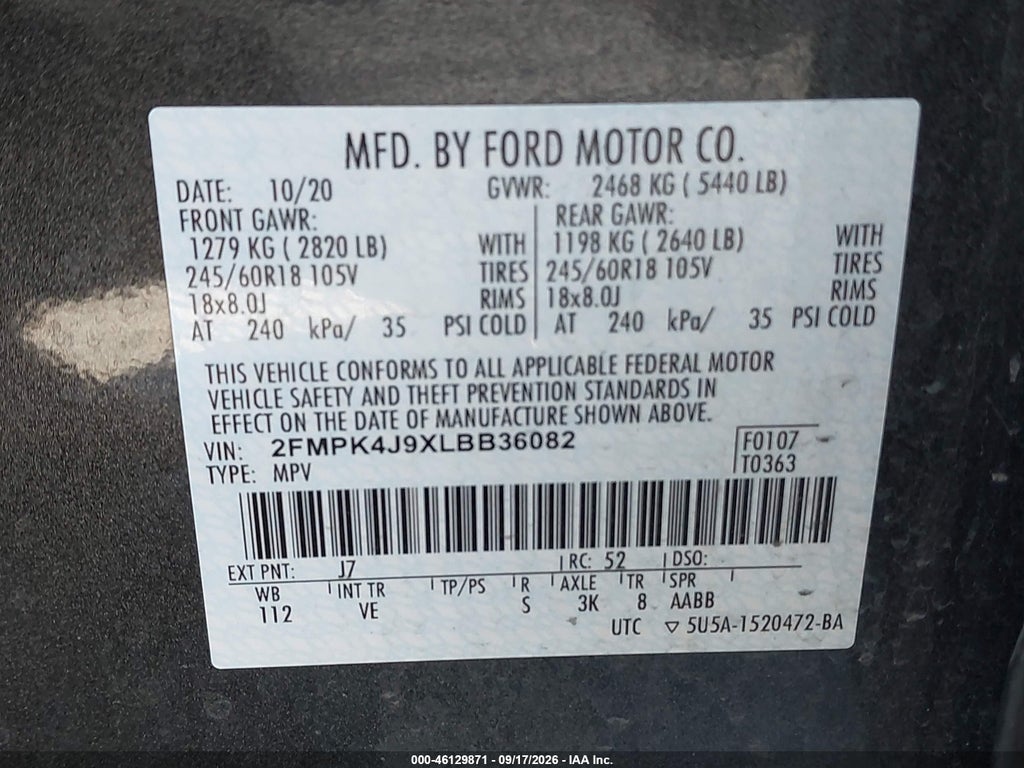2020 Ford Edge SEL photo 9