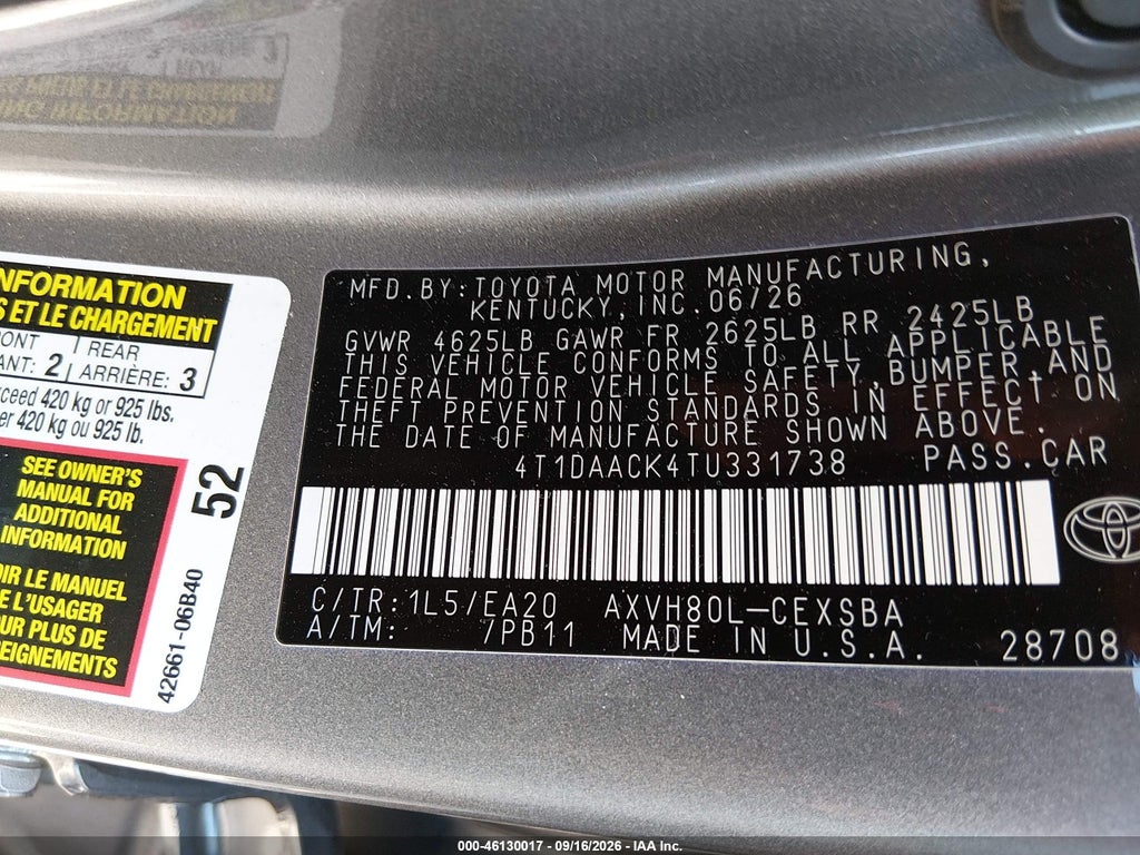 2026 Toyota Camry SE photo 9