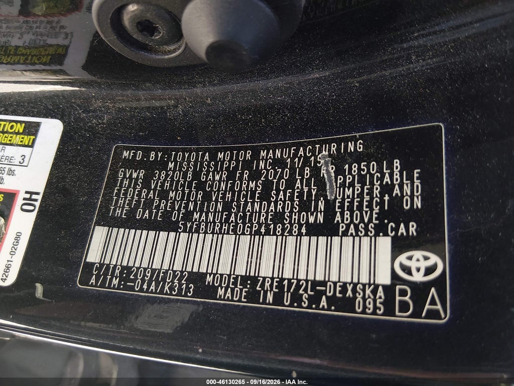 2016 Toyota Corolla S Plus photo 9