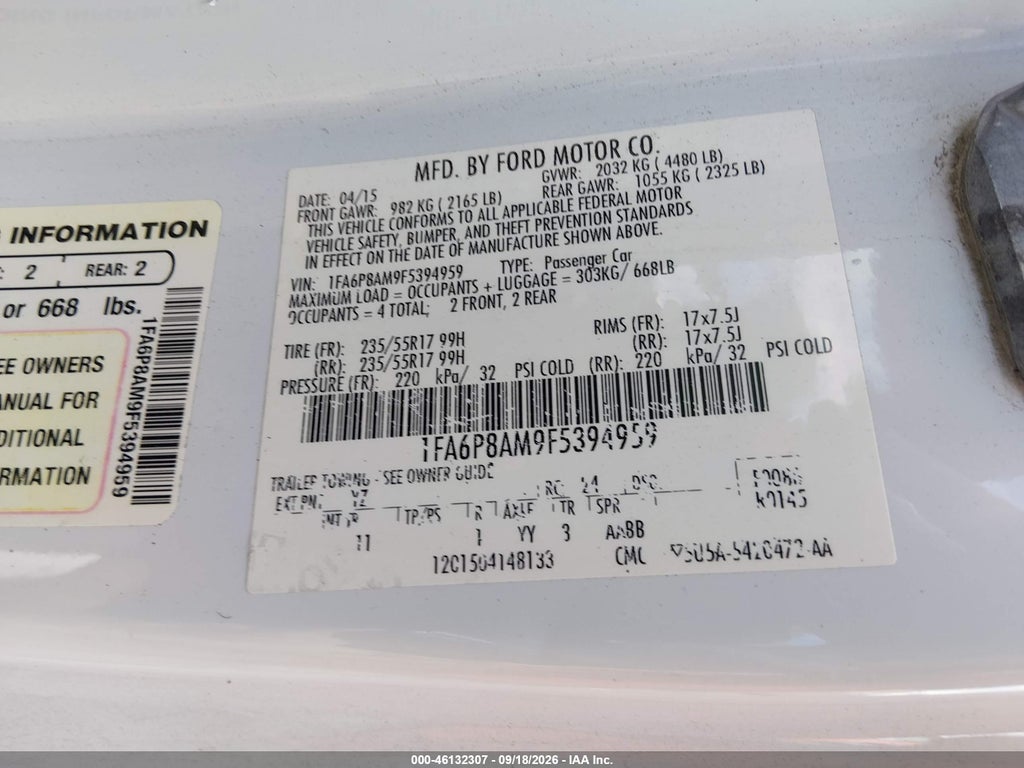 2015 Ford Mustang V6 photo 9