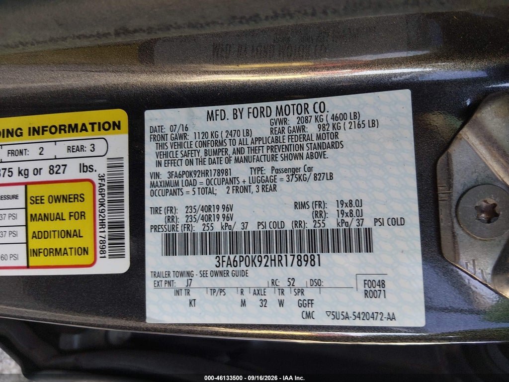 2017 Ford Fusion Titanium photo 9