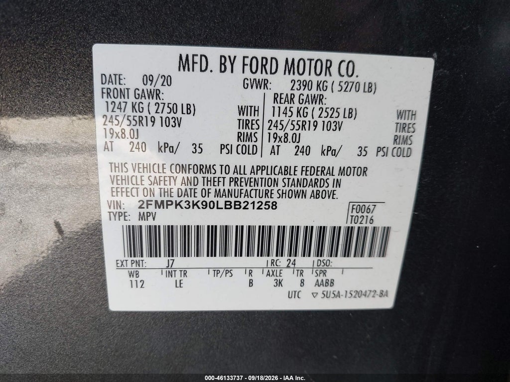 2020 Ford Edge Titanium photo 9