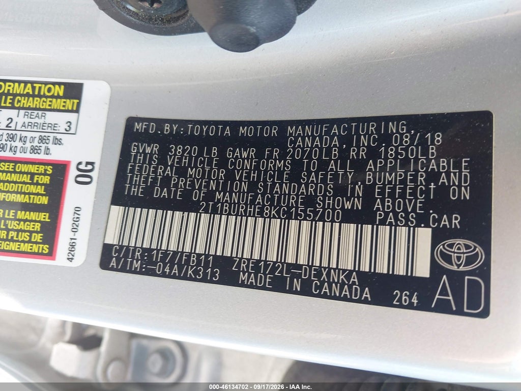 2019 Toyota Corolla LE photo 9