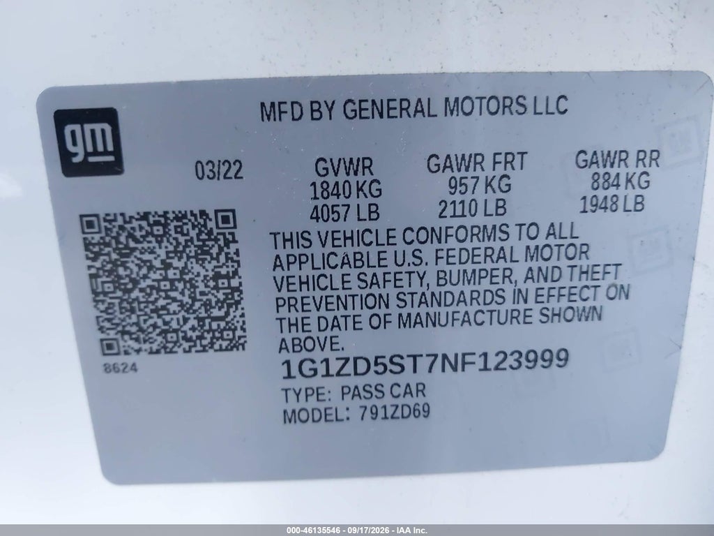 2022 Chevrolet Malibu FWD LT photo 9
