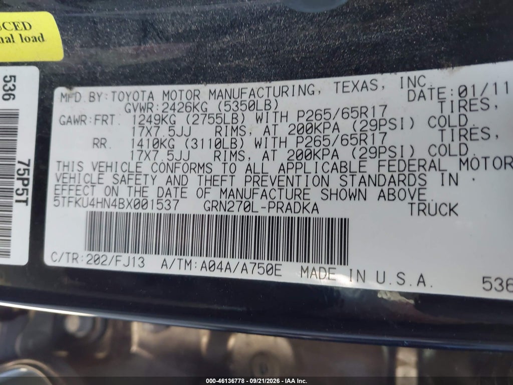 2011 Toyota Tacoma Prerunner V6 photo 9
