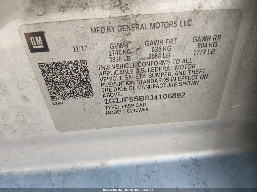 2018 Chevrolet Sonic Premier Auto photo 9