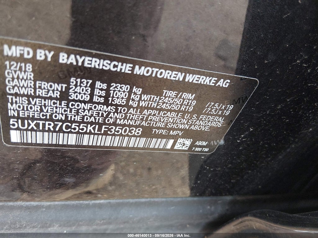 2019 BMW X3 SDRIVE30I photo 9