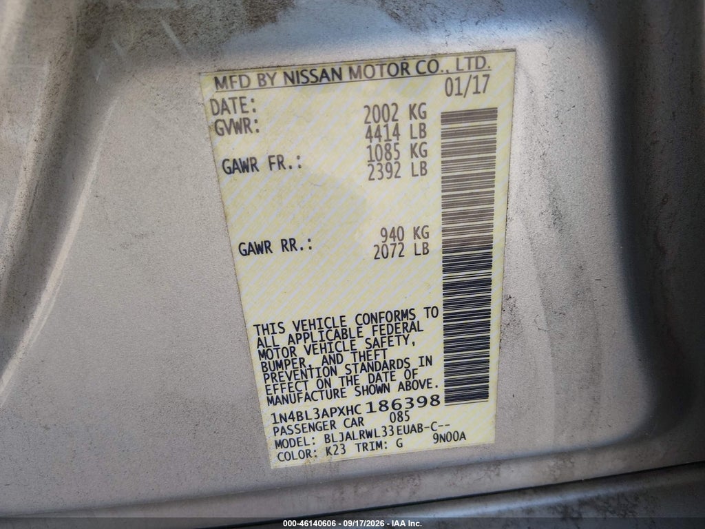 2017 Nissan Altima 3.5 SL photo 9