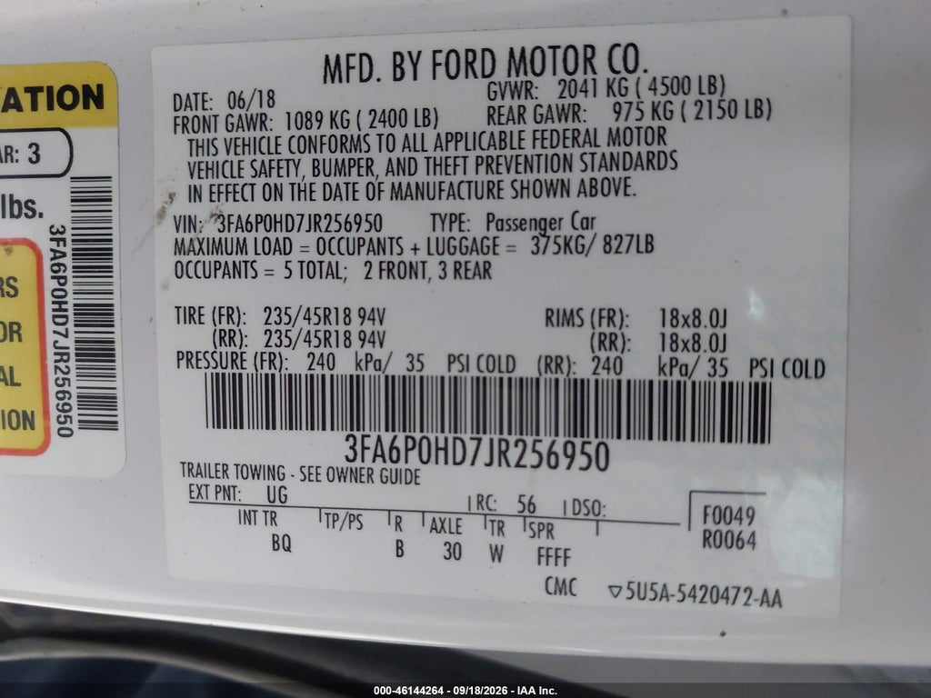 2018 Ford Fusion SE photo 9