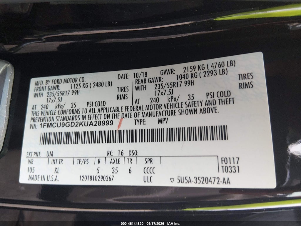 2019 Ford Escape SE photo 9