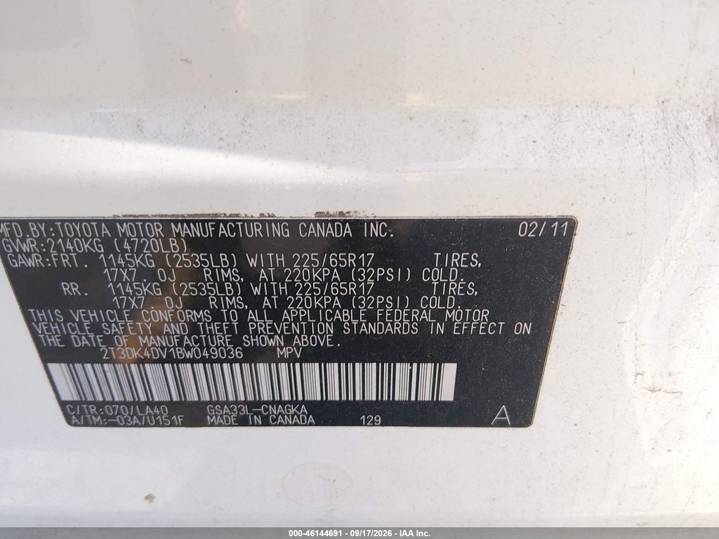 2011 Toyota RAV4 Limited V6 photo 9