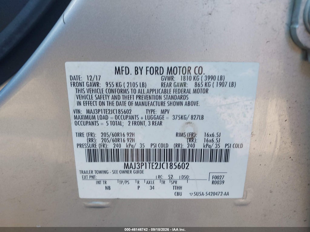 2018 Ford Ecosport SE photo 9