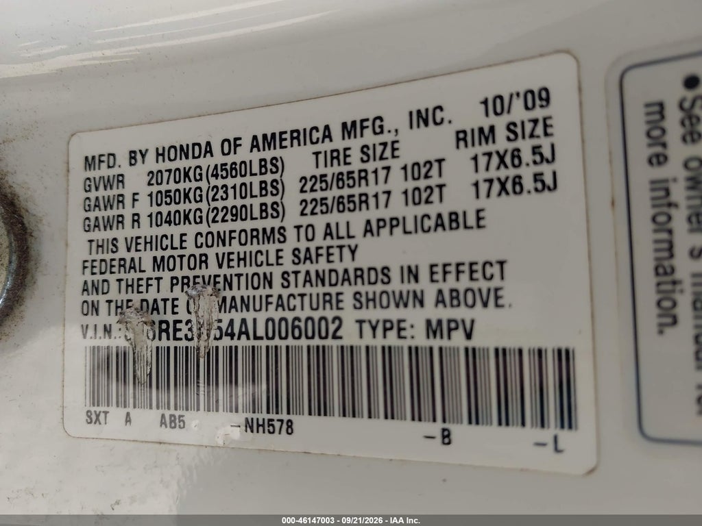 2010 Honda CR-V EX photo 9